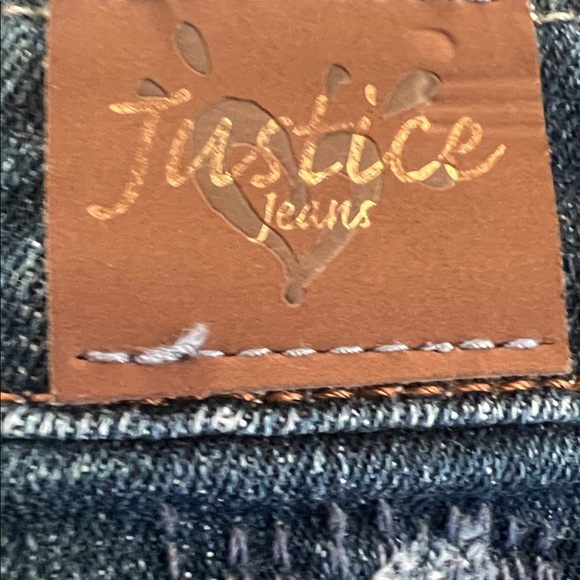 JUSTICE JEANS GIRLS follow your dreams, Dark Blue Distressed Kids Jeans - Picture 2 of 7